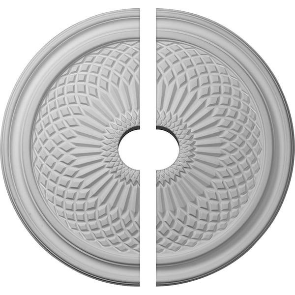 Ekena Millwork Trinity Ceiling Medallion, Two Piece (Fits Canopies up to 3 1/2"), 22"OD x 3 1/2"ID x 1 3/4"P CM22TN2-03500 - main